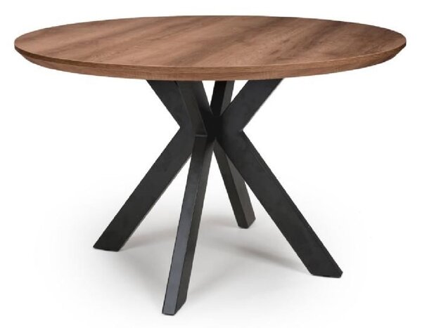 Malone Large Wooden Round Dining Table In Light Walnut
