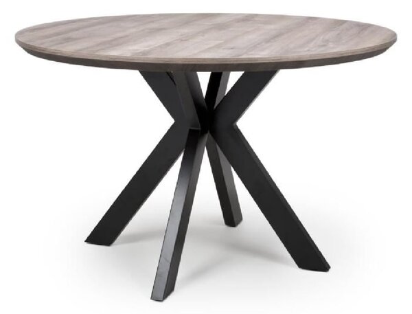 Malone Large Wooden Round Dining Table In Grey