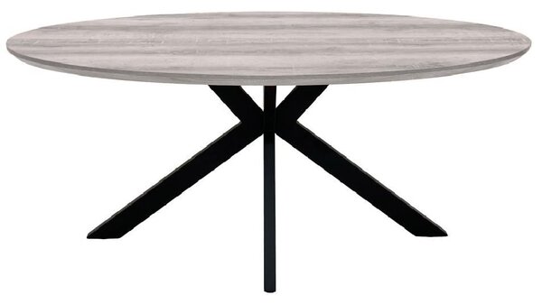 Malone Wooden Oval Dining Table In Grey