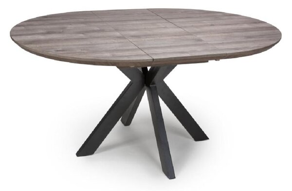Malone Wooden Extending Round Dining Table In Grey