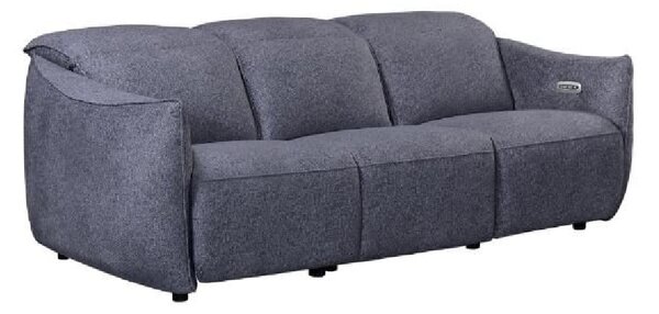 Leiria Fabric Recliner 3 Seater Sofa In Anthracite