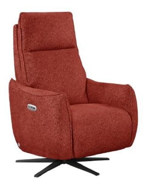 Leiria Fabric Recliner 1 Seater Sofa In Ruby