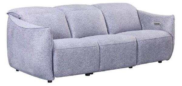 Leiria Fabric Recliner 3 Seater Sofa In Grey
