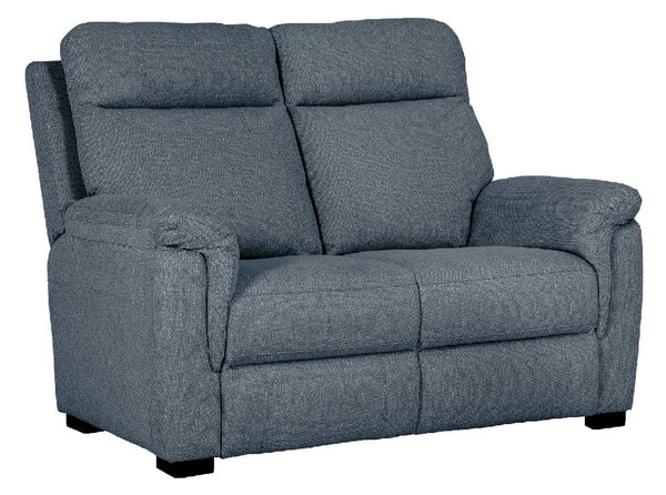 Baraboo Fabric 2 Seater Sofa With Black Legs In Azul