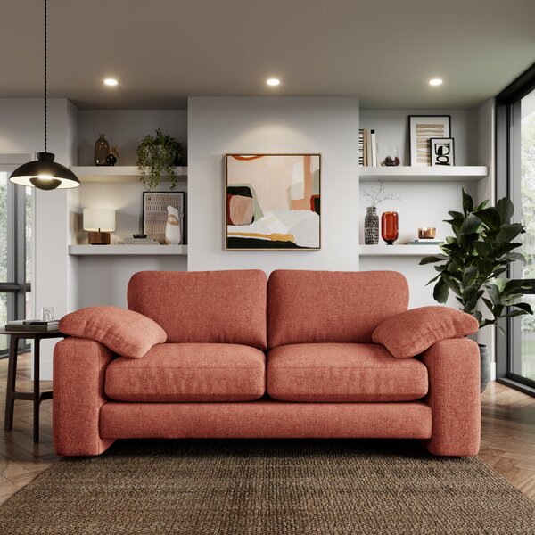 Magnus Soft Textured Chenille 3 Seater Sofa Soft Textured Chenille Terracotta