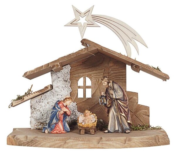 Tyrolean Nativity scene with comet and 3 figurines RA