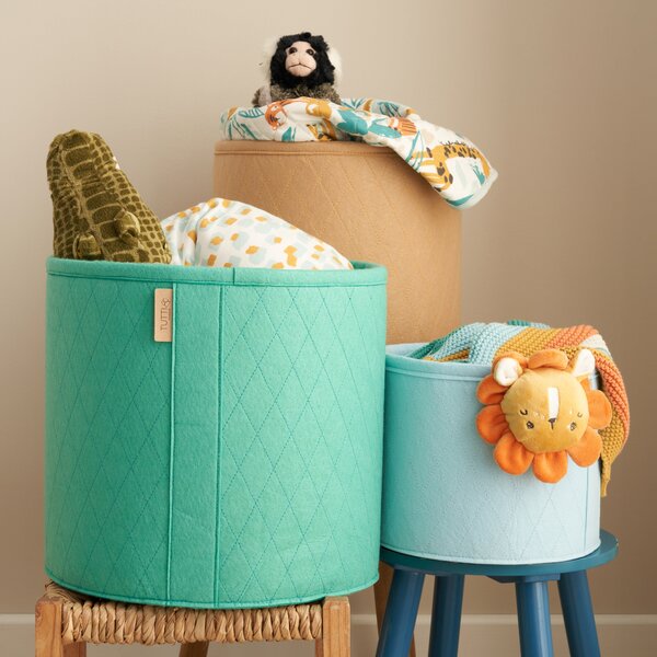 Set of 3 Felt Nursery Storage Baskets Tutti Bambini Run Wild