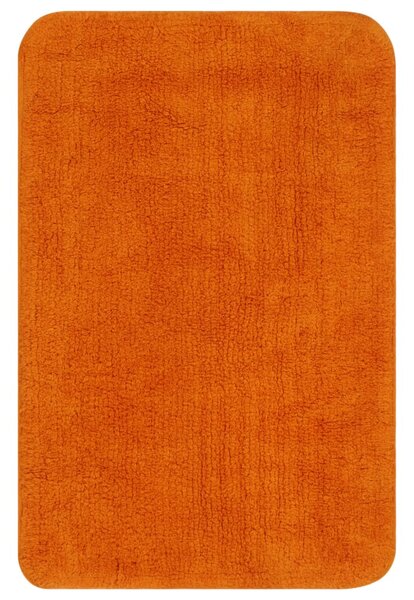 Bathroom Mat Set 2 Pieces Fabric Orange