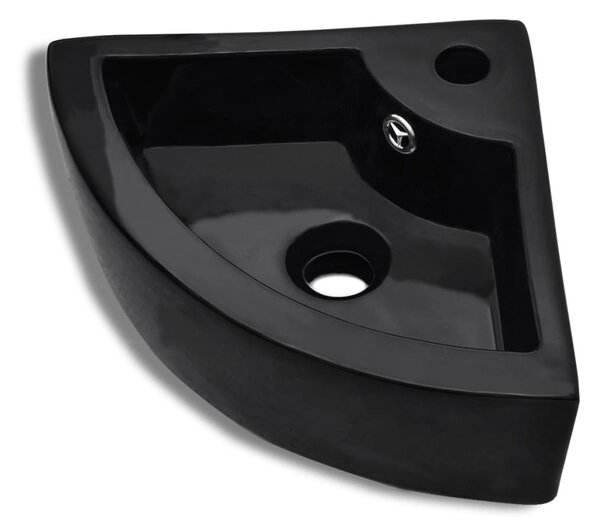 Wash Basin with Overflow 45x32x12.5 cm Black