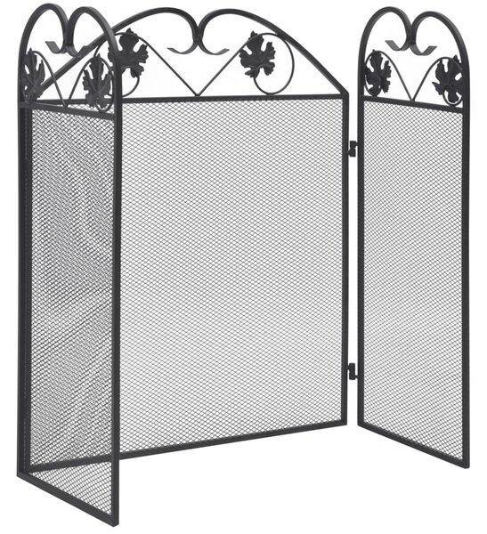 3-panel Fireplace Screen Iron Black