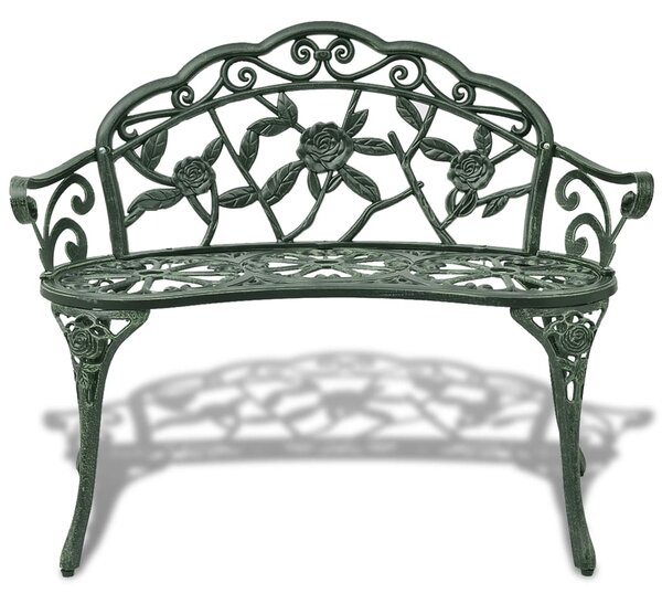 Garden Bench 100 cm Cast Aluminium Green