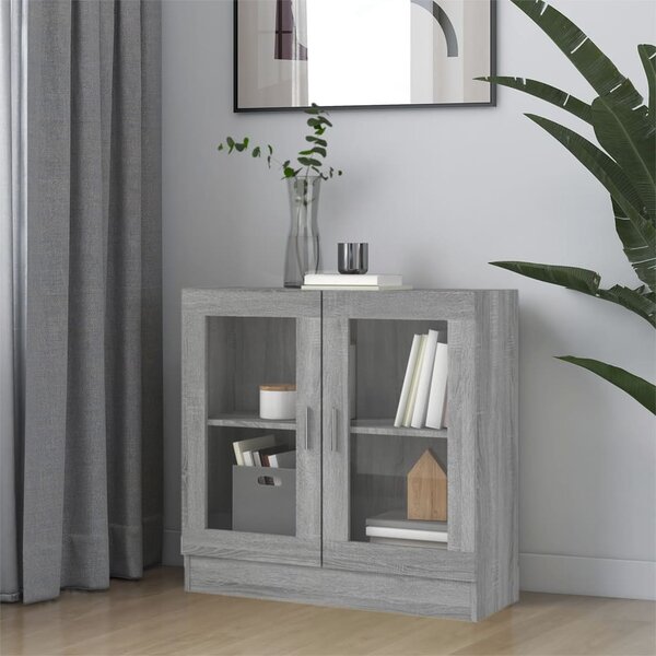 Vitrine Cabinet Grey Sonoma 82.5x30.5x80 cm Engineered Wood