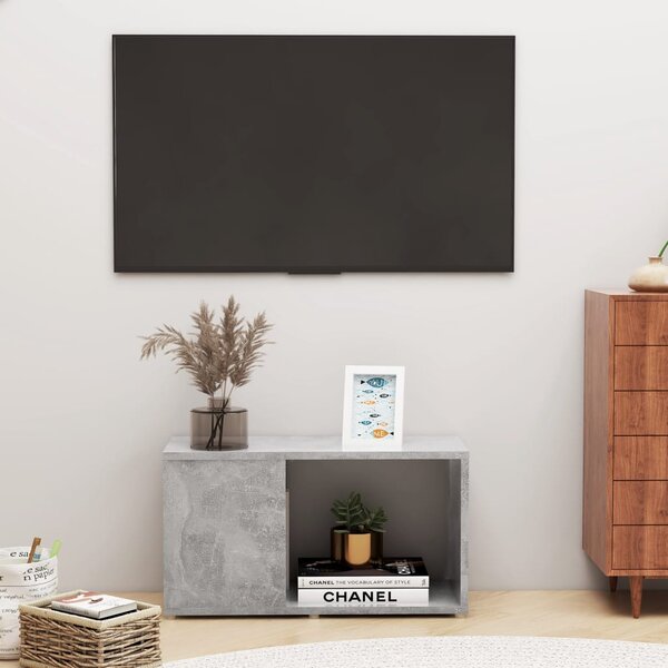 TV Cabinet Concrete Grey 60x24x32cm Engineered Wood