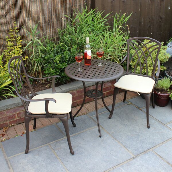 Cast Aluminium 2 Seater Black and Bronze Bistro Set