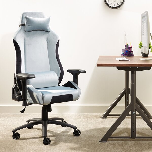 X Rocker Messina Deluxe Fabric Office Chair Silver