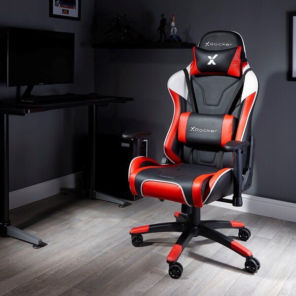 X Rocker Agility Sport Office Gaming Chair Red