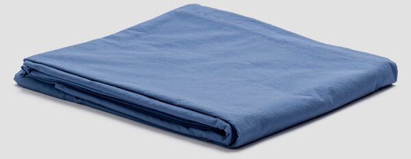 Piglet Cove Blue Washed Percale Cotton Flat Sheet Size Super King