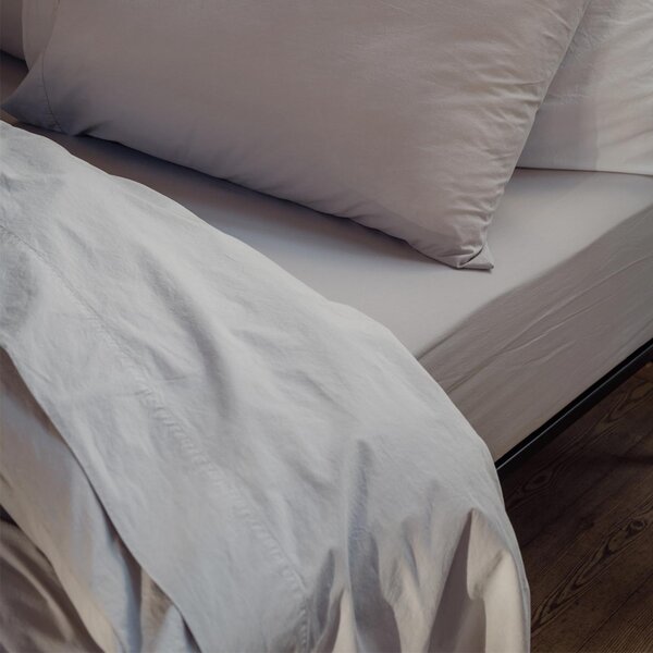 Piglet Stone Washed Percale Cotton Flat Sheet Size King