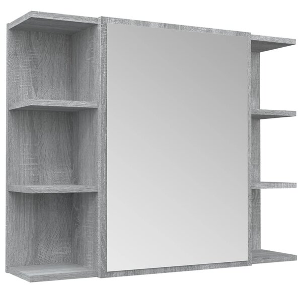 Bathroom Mirror Cabinet Grey Sonoma 80x20.5x64cm Engineered Wood