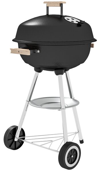 Outsunny BBQ Grill Charcoal Grill Portable Charcoal BBQ Round Kettle Grill Outdoor Heat Control Party Patio Barbecue Aosom UK