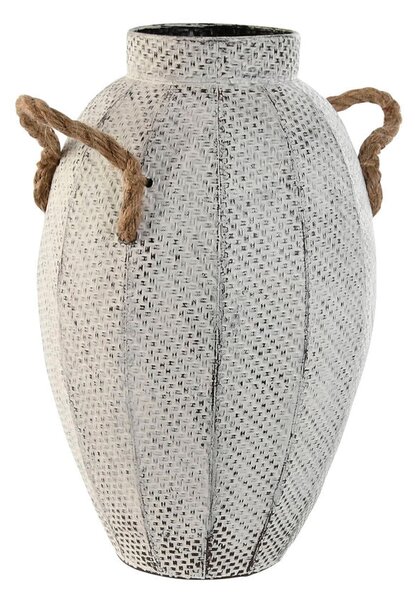 Vase Home ESPRIT White Metal Rope 20 x 20 x 33 cm