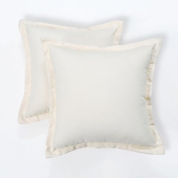 Homescapes Natural Plain Outdoor Cushion 45 x 45 cm, Set of 2