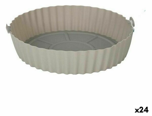 Folding Silicone Basket for Air Fryer Quttin Circular 20 x 20 x 4,5 cm (24 Units)
