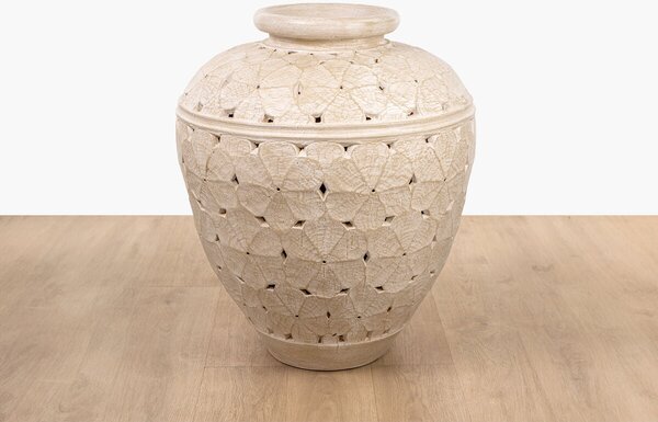 Vase Romimex Beige Ceramic Cement Fibre 70 x 80 x 70 cm