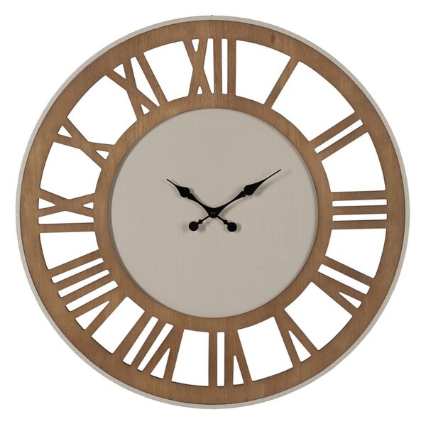 Wall Clock Natural Iron MDF Wood 68,5 x 4 x 68,5 cm