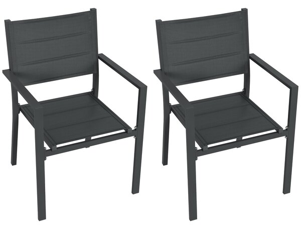 Outsunny Garden Chairs: Stackable Aluminium Duo, Lightweight, Cream White Aosom UK