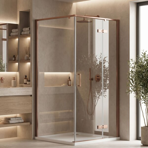 Shower enclosure Rea Bruno 90x90 Brush Copper