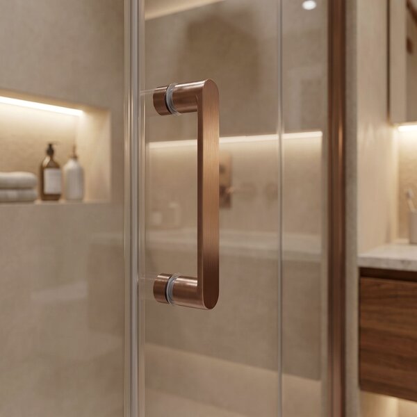 Shower enclosure Rea Bruno 90x90 Brush Copper