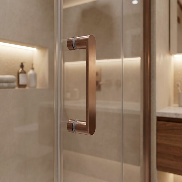 Shower enclosure Rea Bruno 100x80 Brush Copper