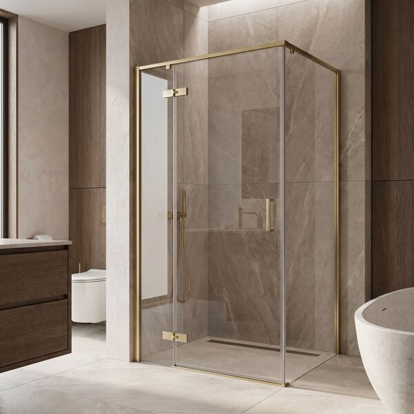 Shower enclosure Rea Bruno 100x80 Brush Gold