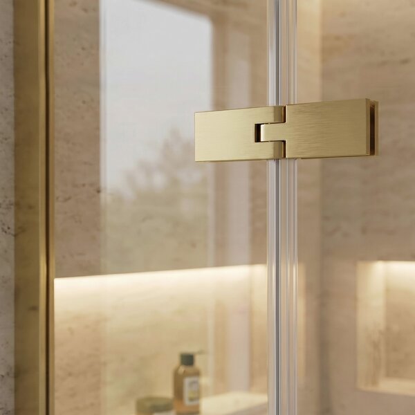 Shower enclosure Rea Bruno 100x80 Brush Gold