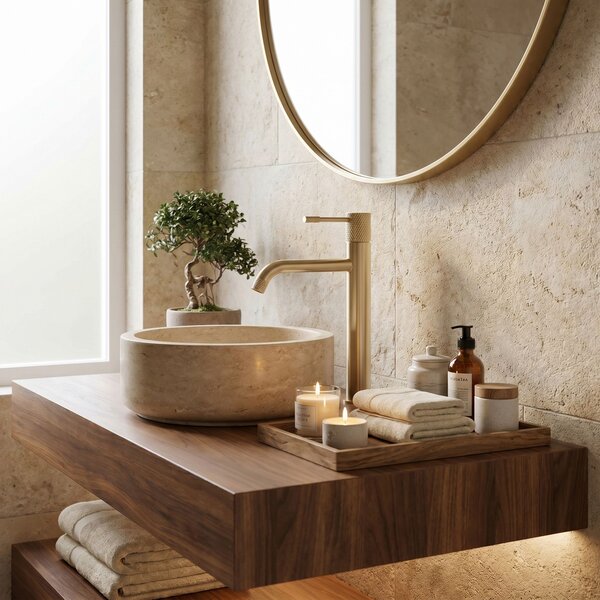 Bathroom faucet Rea Venti Brush Gold High