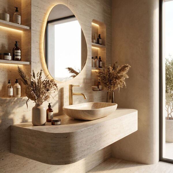 Bathroom faucet Rea Venti Brush Gold High