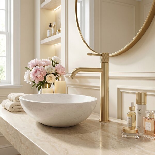 Bathroom faucet Rea Venti Brush Gold High