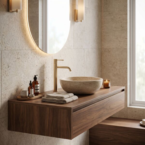 Bathroom faucet Rea Venti Brush Gold High