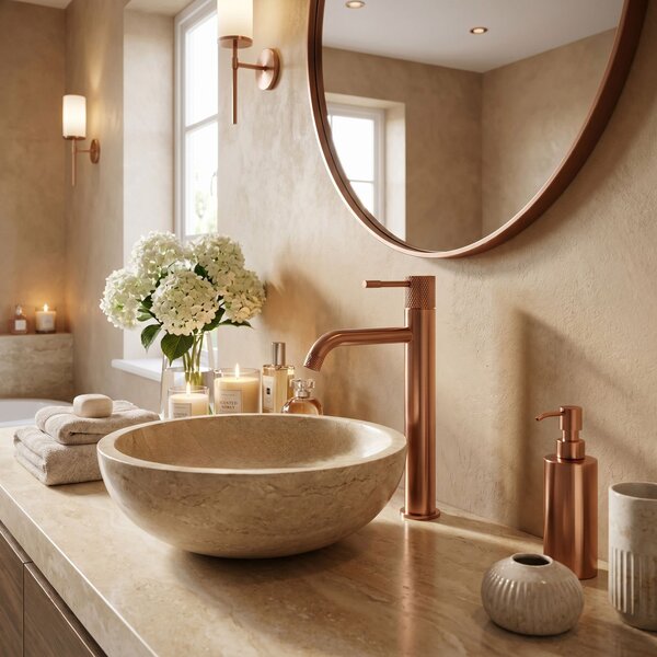 Bathroom faucet Rea Venti Brush Copper High