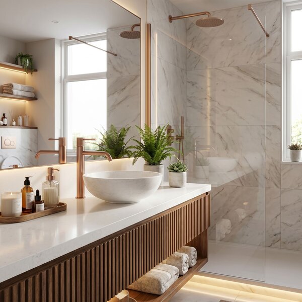 Bathroom faucet Rea Venti Brush Copper High