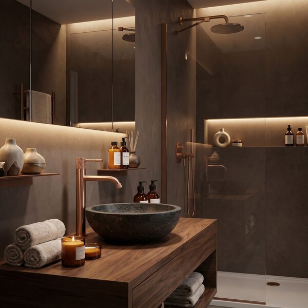 Bathroom faucet Rea Venti Brush Copper High