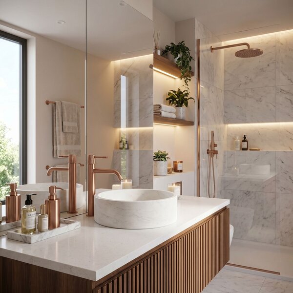 Bathroom faucet Rea Venti Brush Copper High