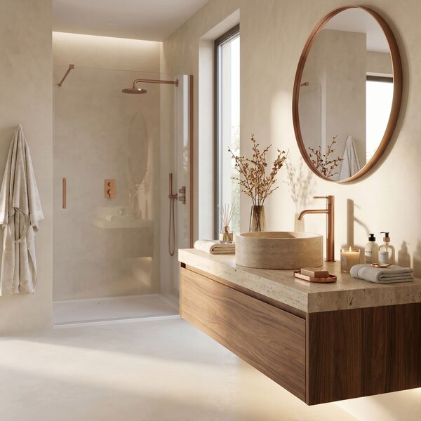 Bathroom faucet Rea Venti Brush Copper High