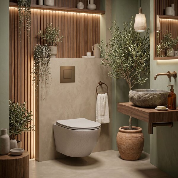 Toilet bowl REA Carlo Mini Rimless Ecru