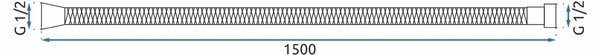 Shower hose Rea Brush Nickel 150 cm