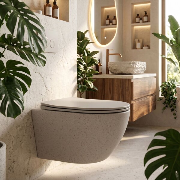Toilet bowl REA Carlo Mini Rimless Ecru