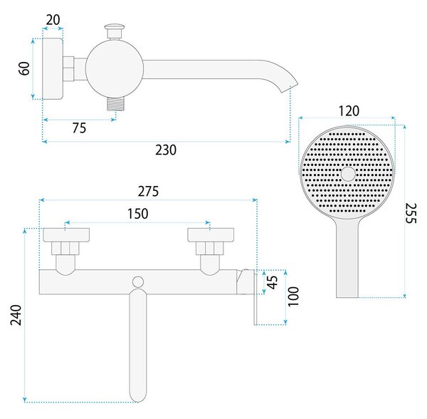 Bath faucet REA Ontario Side Brush Nickel