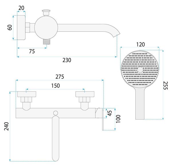 Bath faucet REA Ontario Side Brush Copper