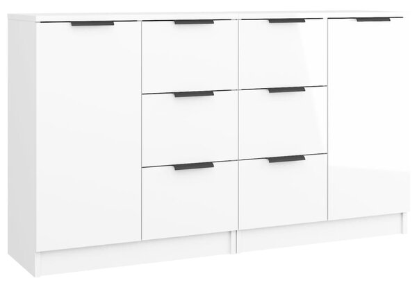 Sideboards 2 pcs High Gloss White 60x30x70 cm Engineered Wood